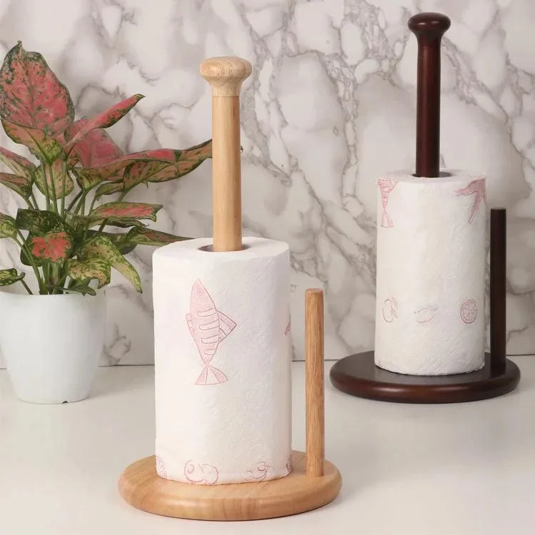 Wooden Paper Towel Holder Stand thumbnail