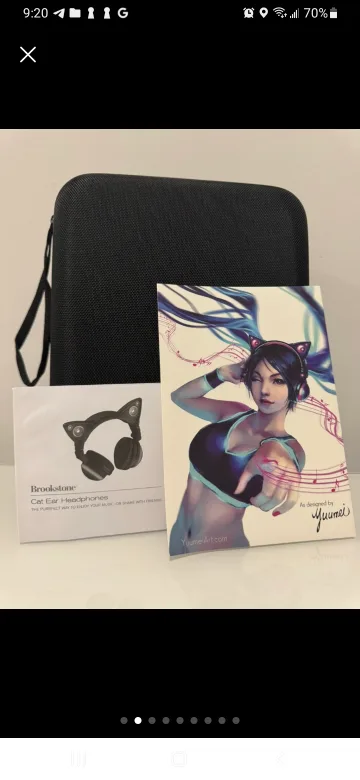 Brookstone Cat Ear Headphones with Carrying Case image indicator(5)