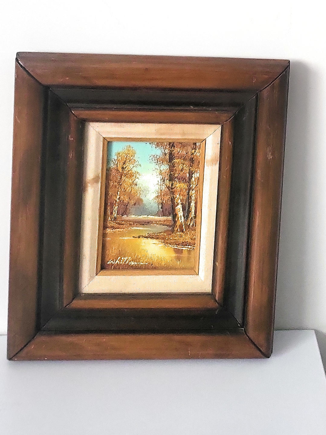 original Whitlam painting of a landscape. Trees .5 x 7 inches - photo 2