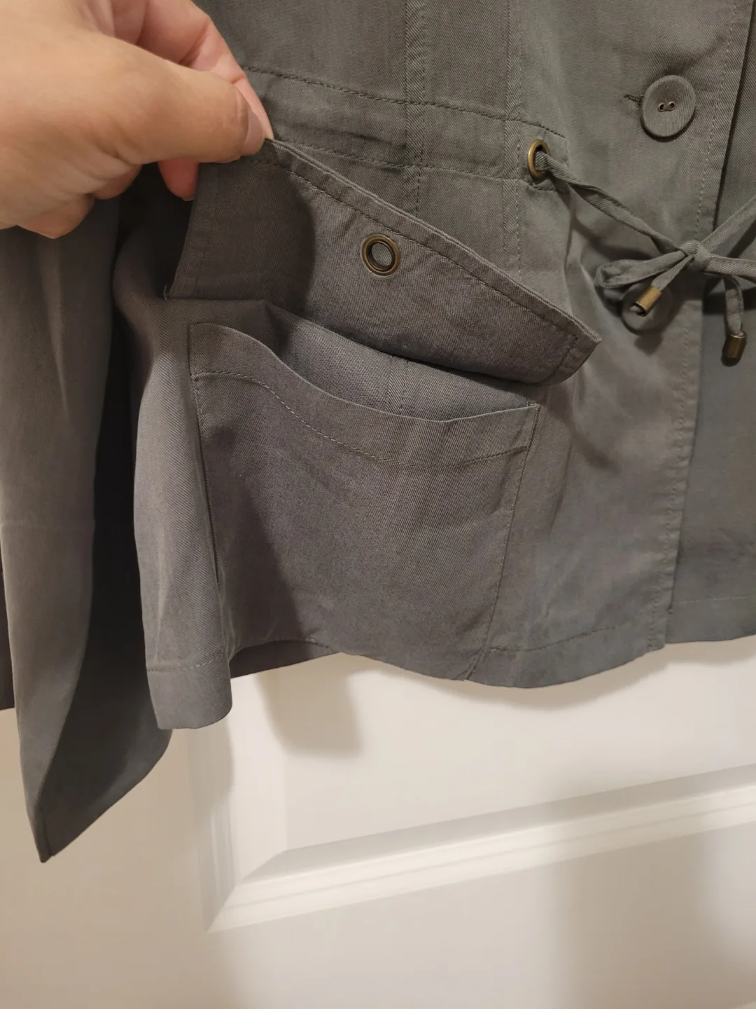 Laura Women's Size 12 Olive Green Utility Blazer Jacket image indicator(4)