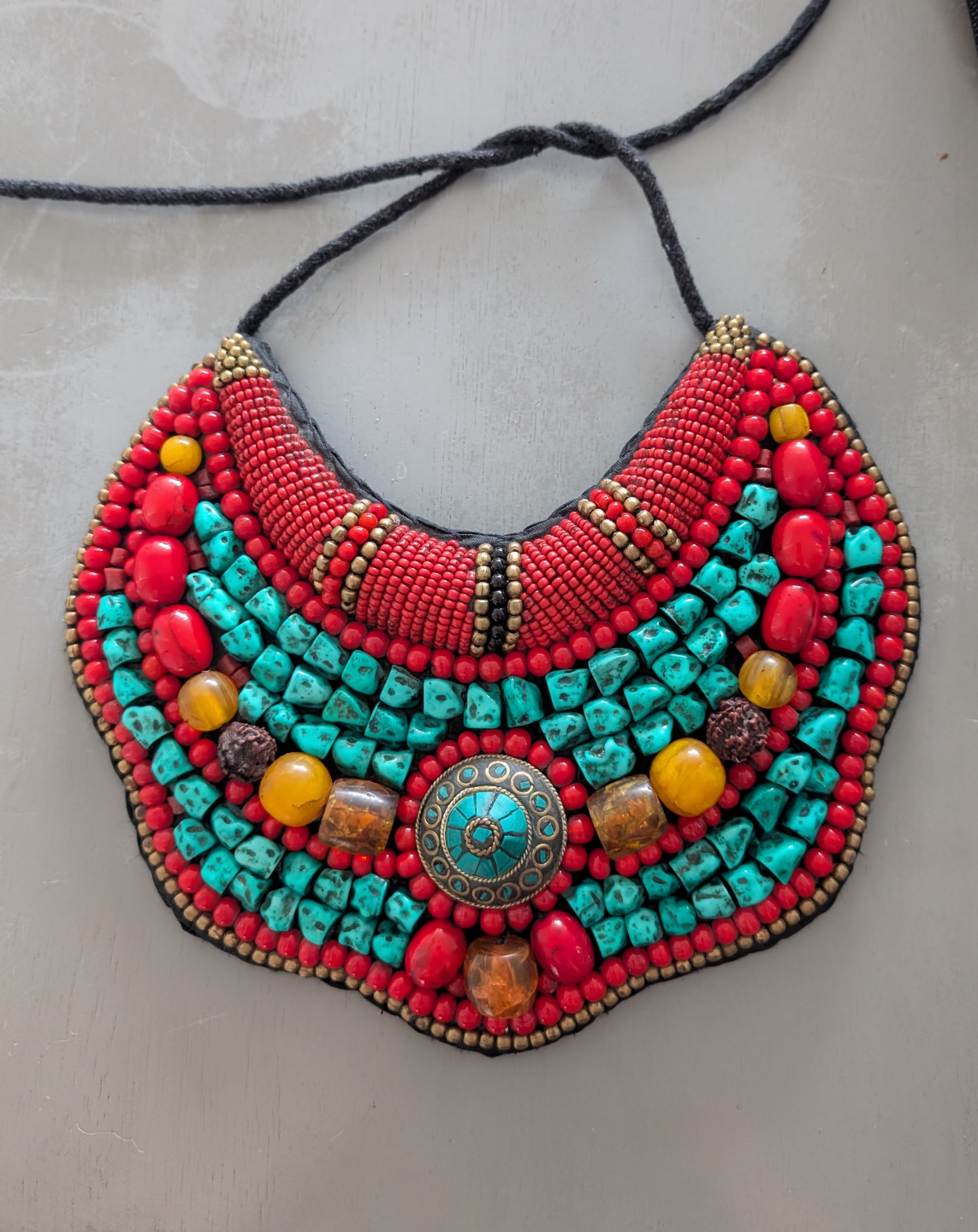 An Afghan Large Curved Necklace