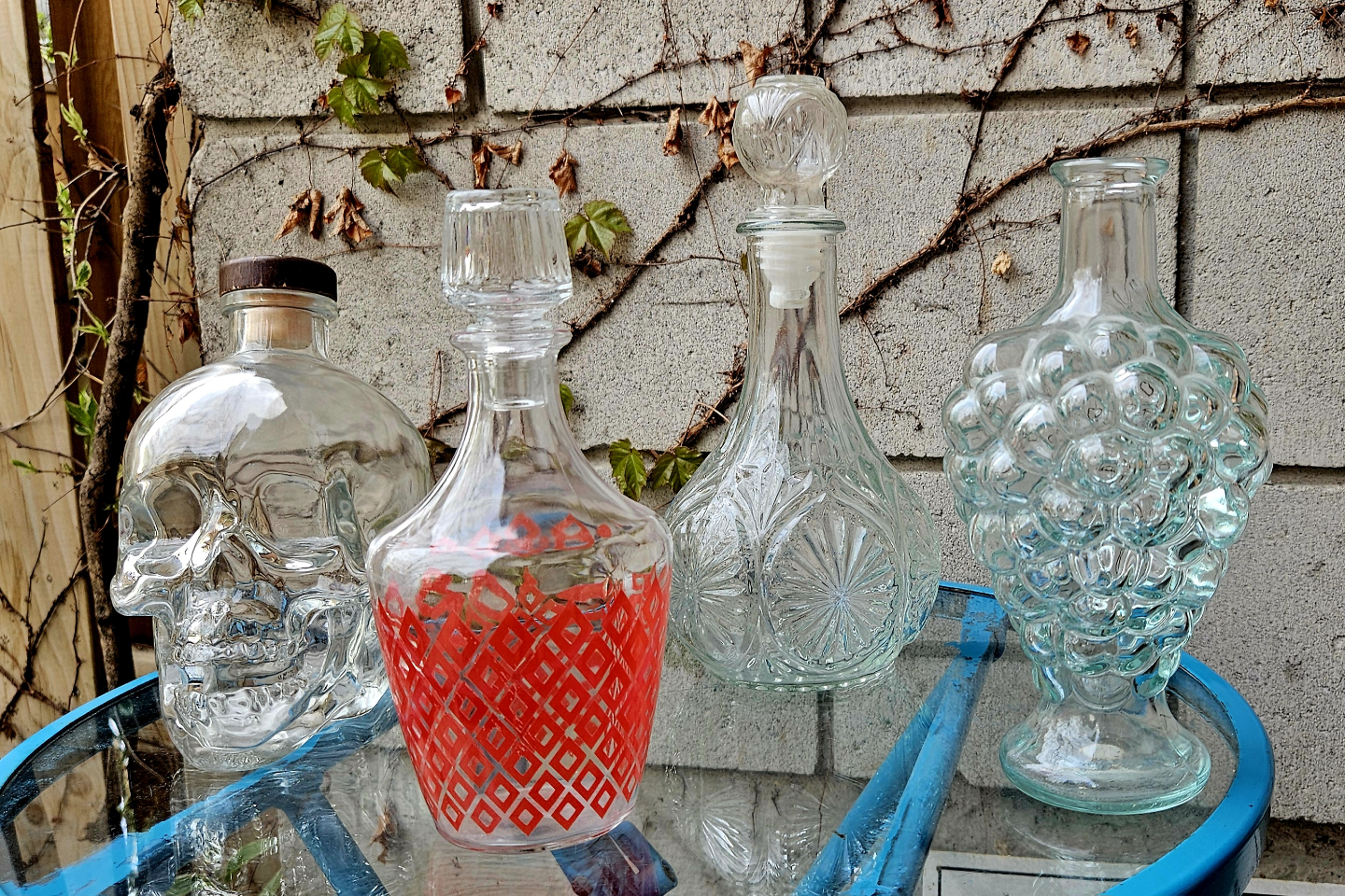 Variety of Glass decanters