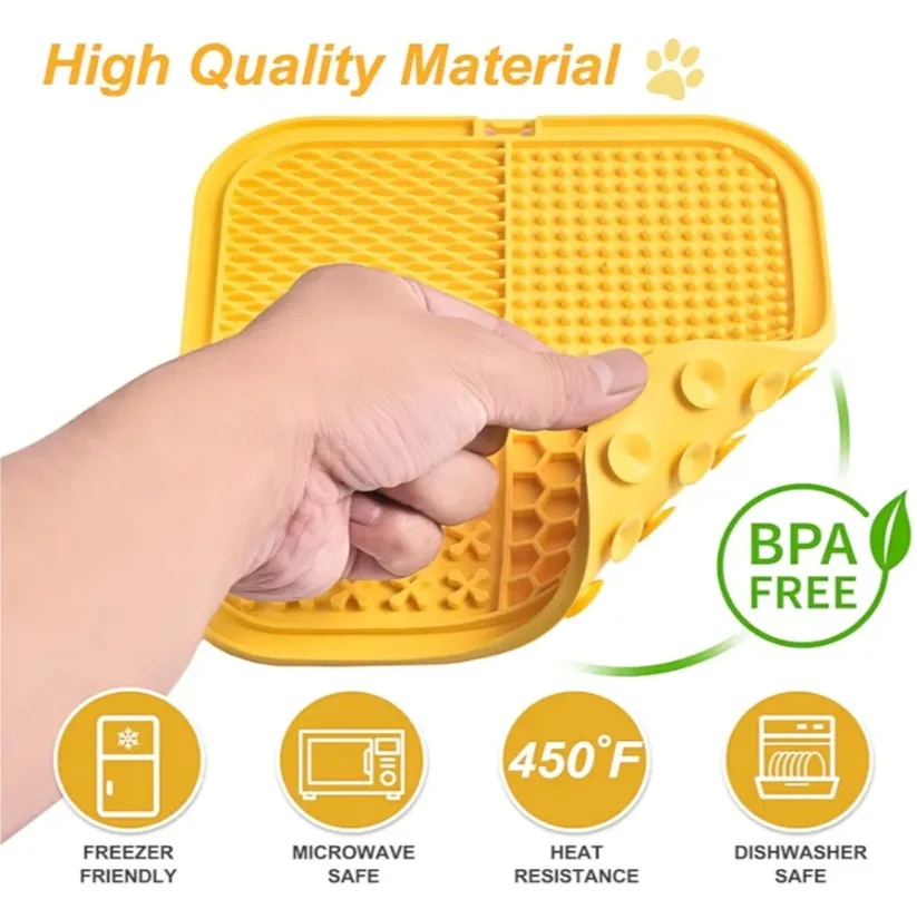 Pet Licking Mat with Spatula - Slow Feeder for Dogs and Cats image indicator(3)
