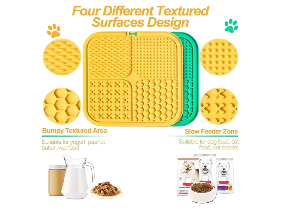 Pet Licking Mat with Spatula - Slow Feeder for Dogs and Cats image indicator(8)