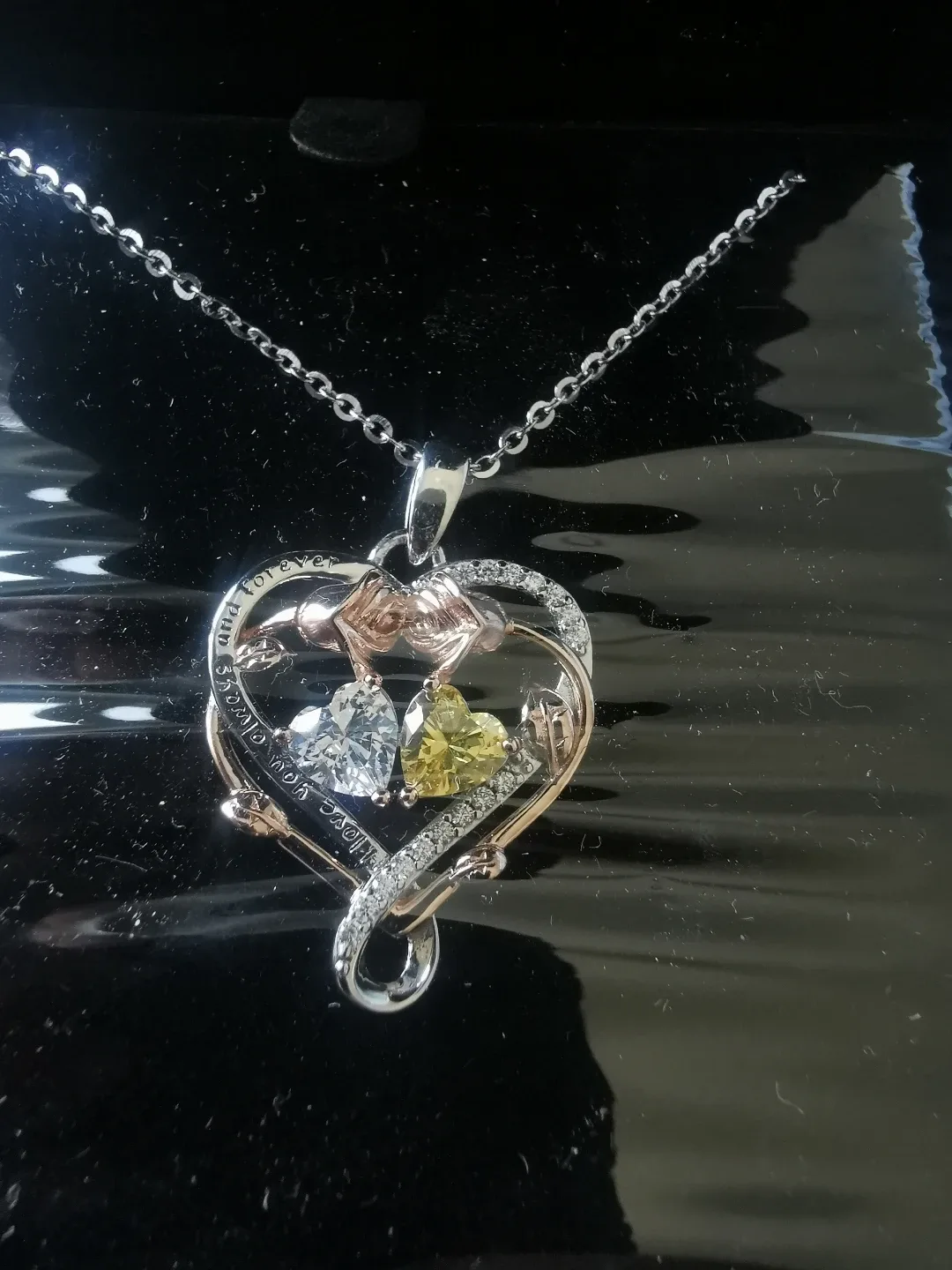 925 SILVER HEART SHAPE ROSE GOLD NECKLACE image indicator(3)