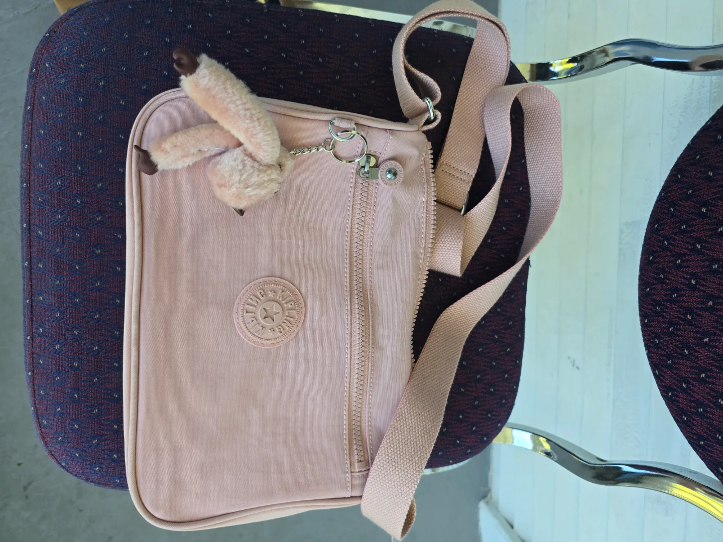 Kipling Pink Crossbody Bag with Monkey Keychain thumbnail