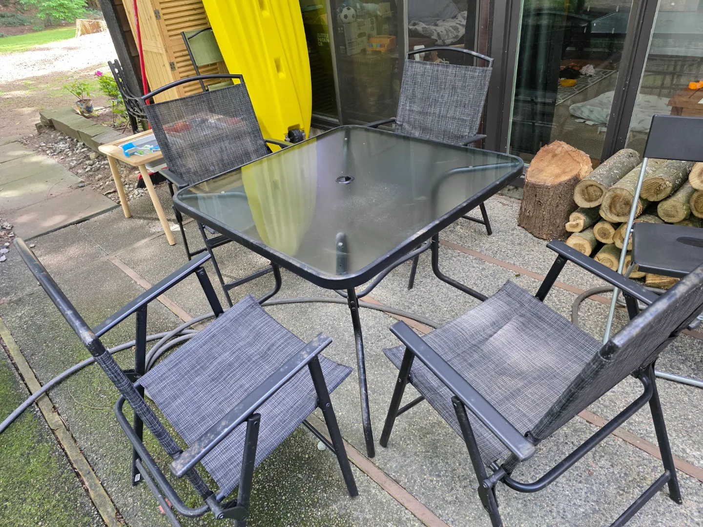Patio Set - 4 Chairs and Glass-Top Table image indicator(3)