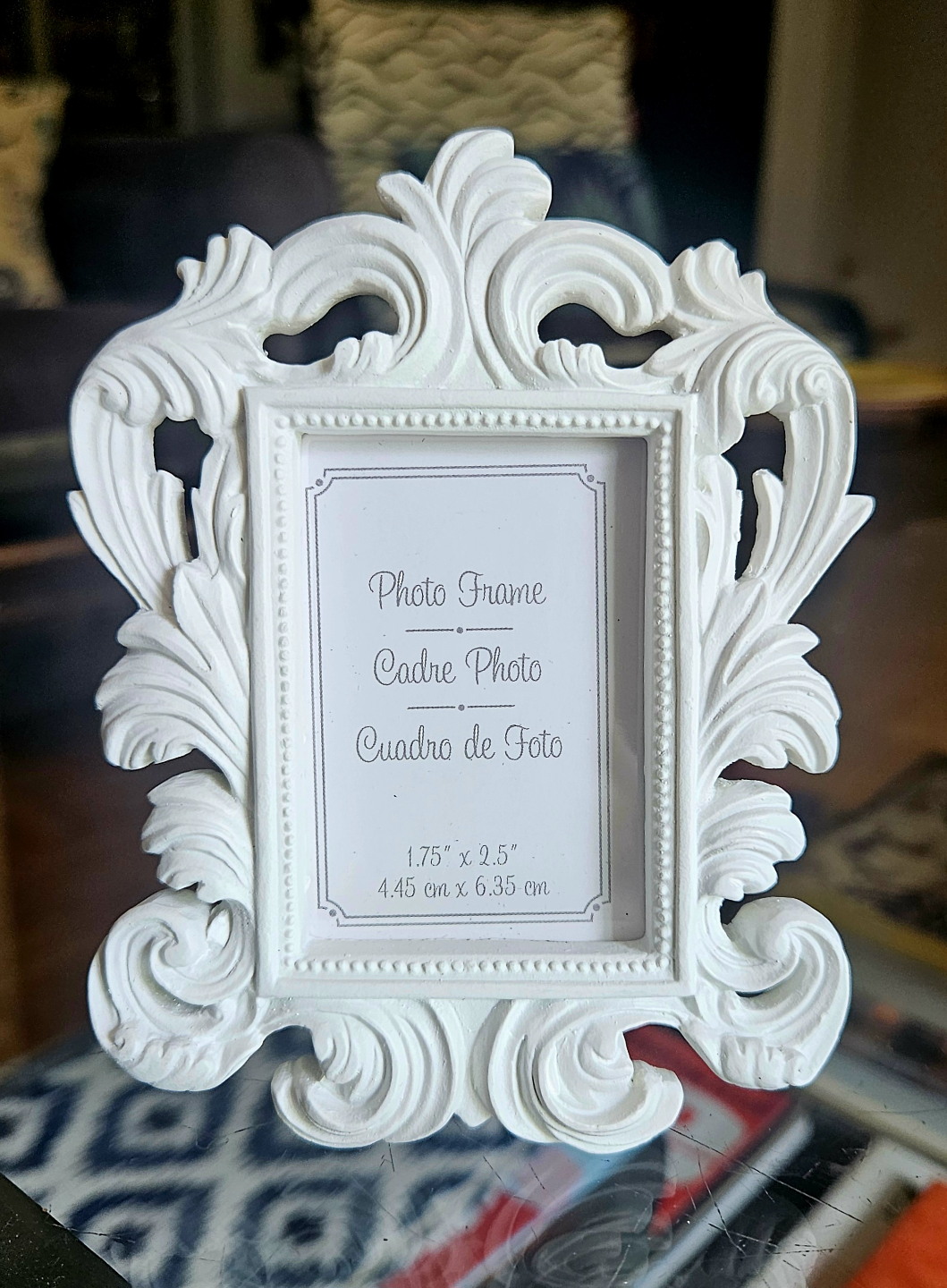 Miniature White Ornate Photo Frame