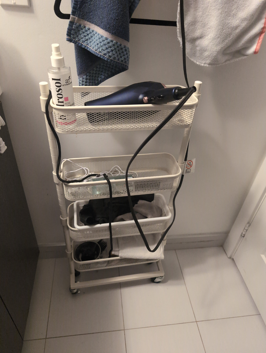 Rolling Cart Organizer with Four Baskets