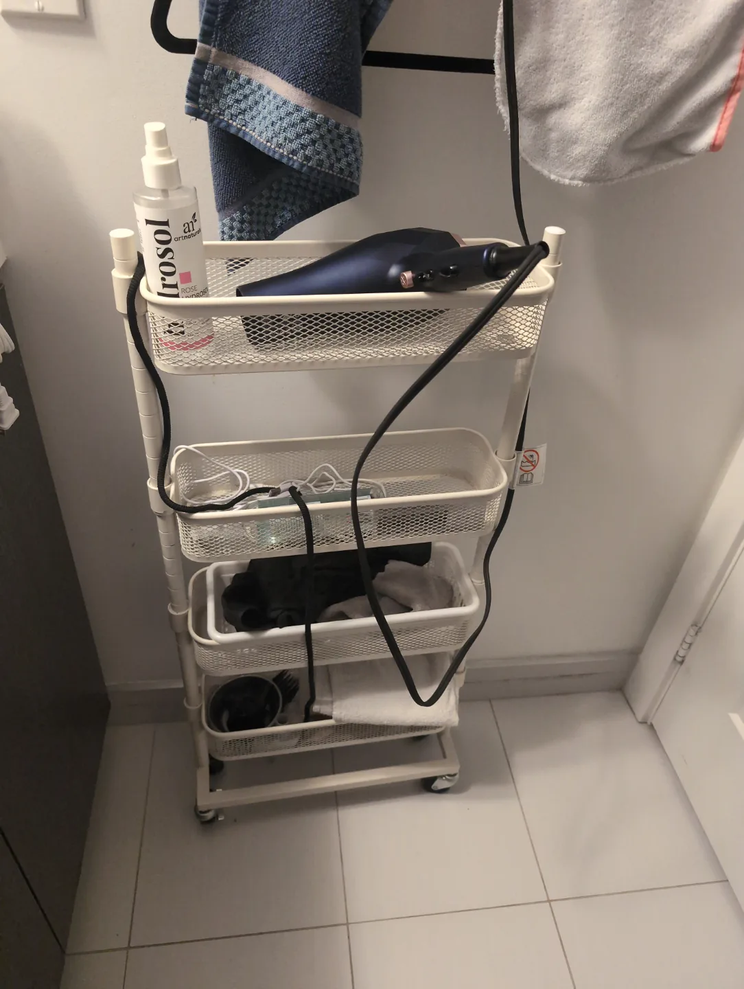 Rolling Cart Organizer with Four Baskets thumbnail