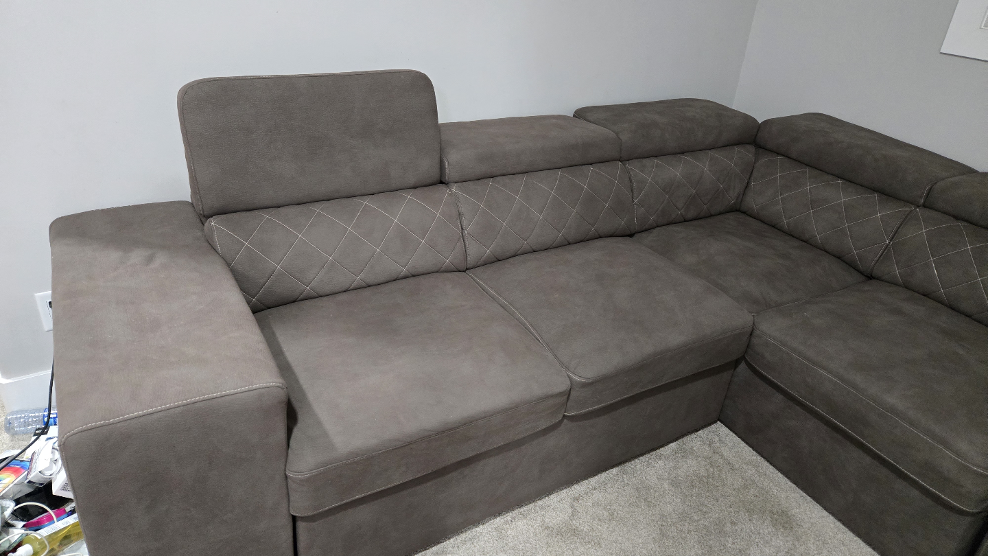Grey Sectional Sofa with Storage Ottoman - photo 3