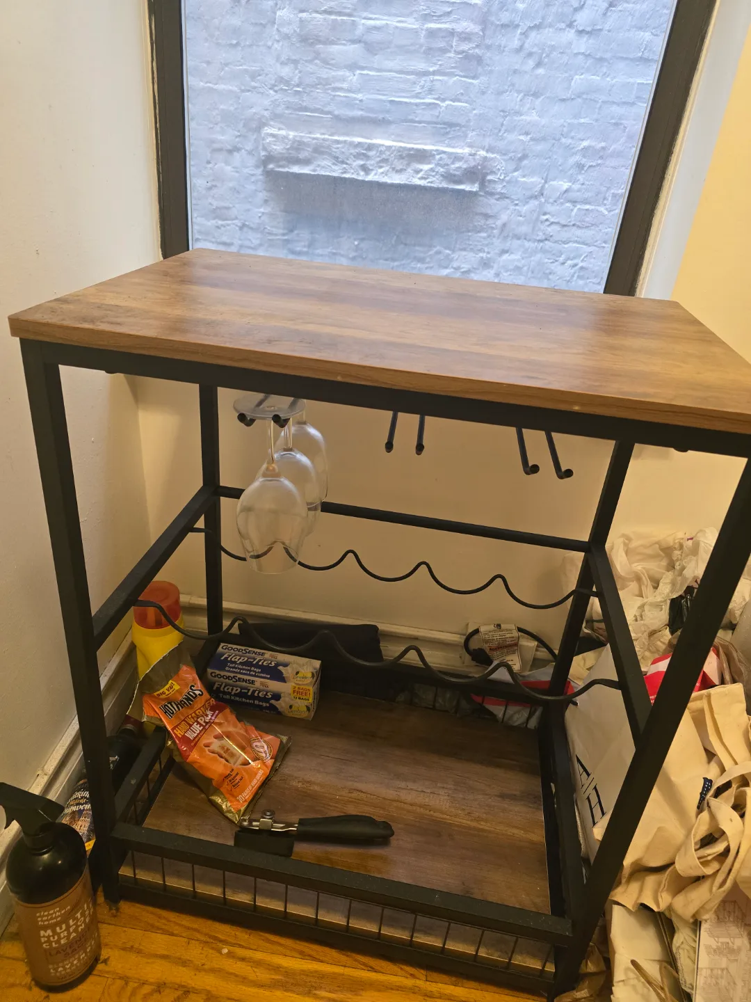 Bar Cart with Wine Rack thumbnail