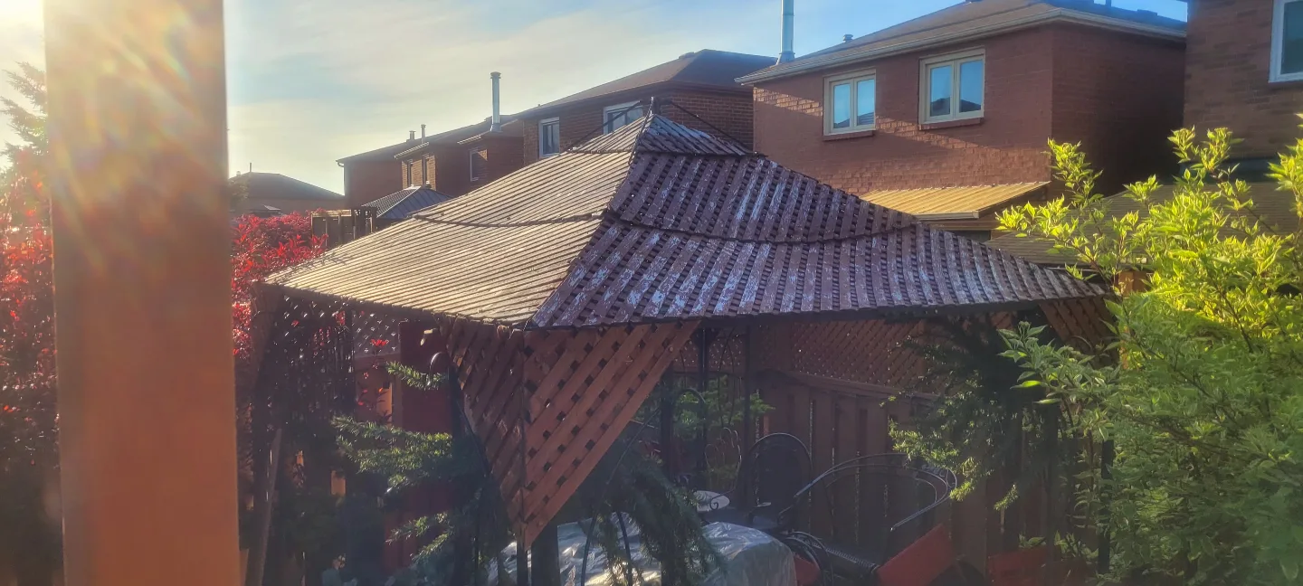 Outdoor Gazebo with Wooden Roof thumbnail