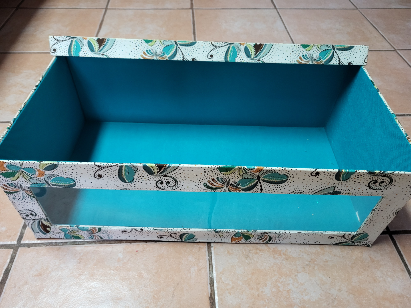 Vintage Decorative Box with Teal Interior - photo 3