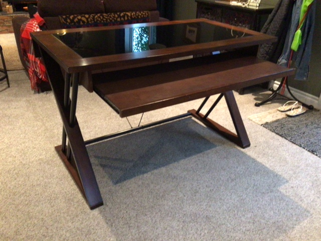 Modern Computer Desk with Glass Top