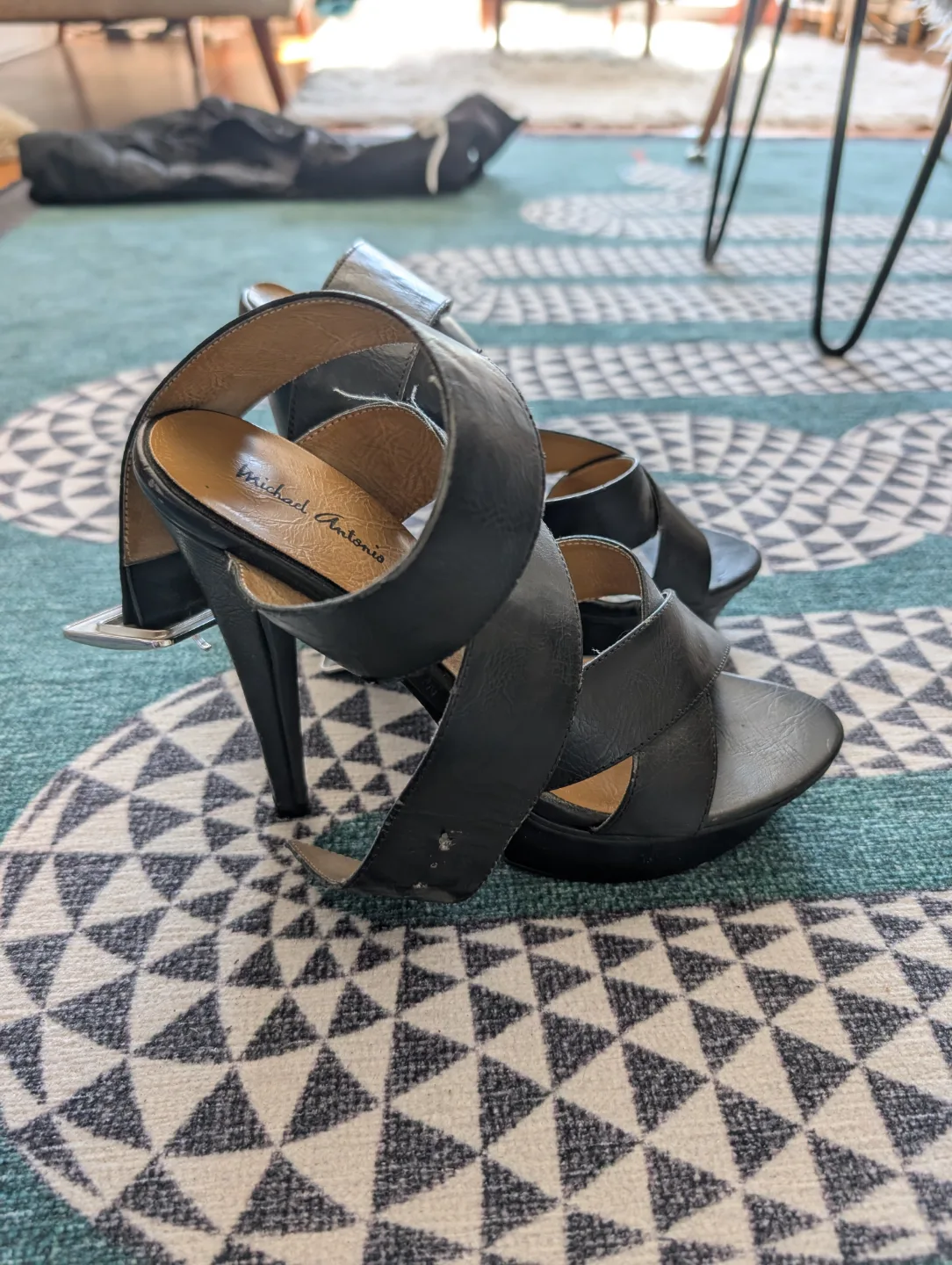 Michael Antonio Black Platform 4" Heels size 8 thumbnail