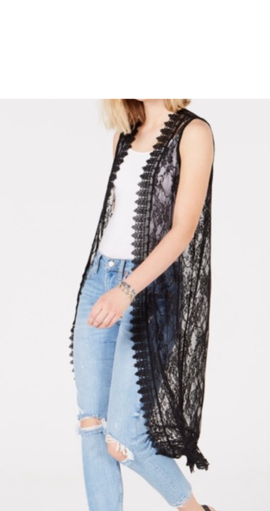 Black Lace Vest Duster