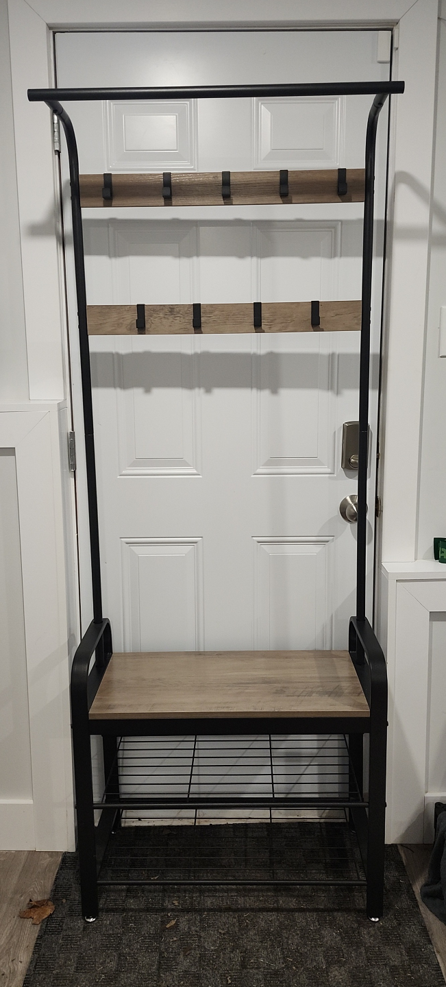 Freestanding Hall Tree with Bench and Shoe Rack