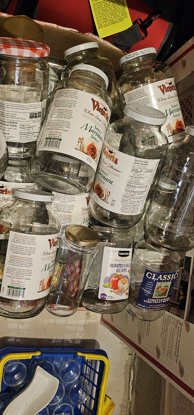 #freecycle.  Lot of Empty Glass Jars - Various Sizes