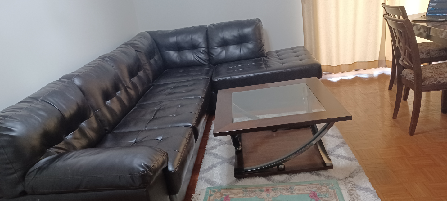 Black L shaped Leather Sectional Sofa - photo 3
