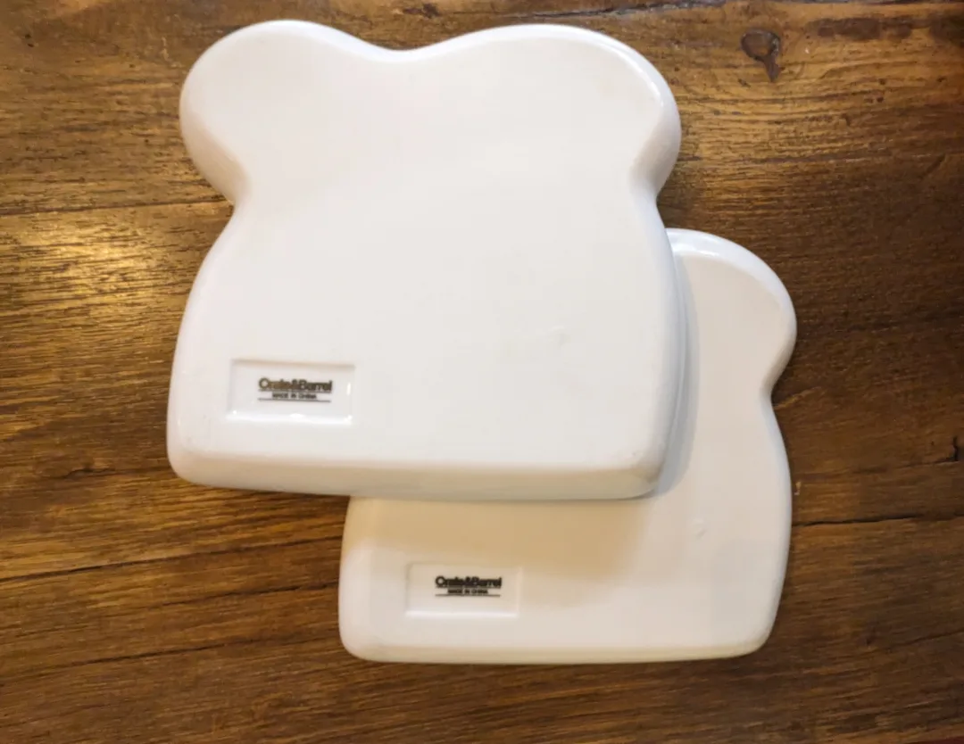 Crate & Barrel Toast Shaped Plates - Set of Two image indicator(2)