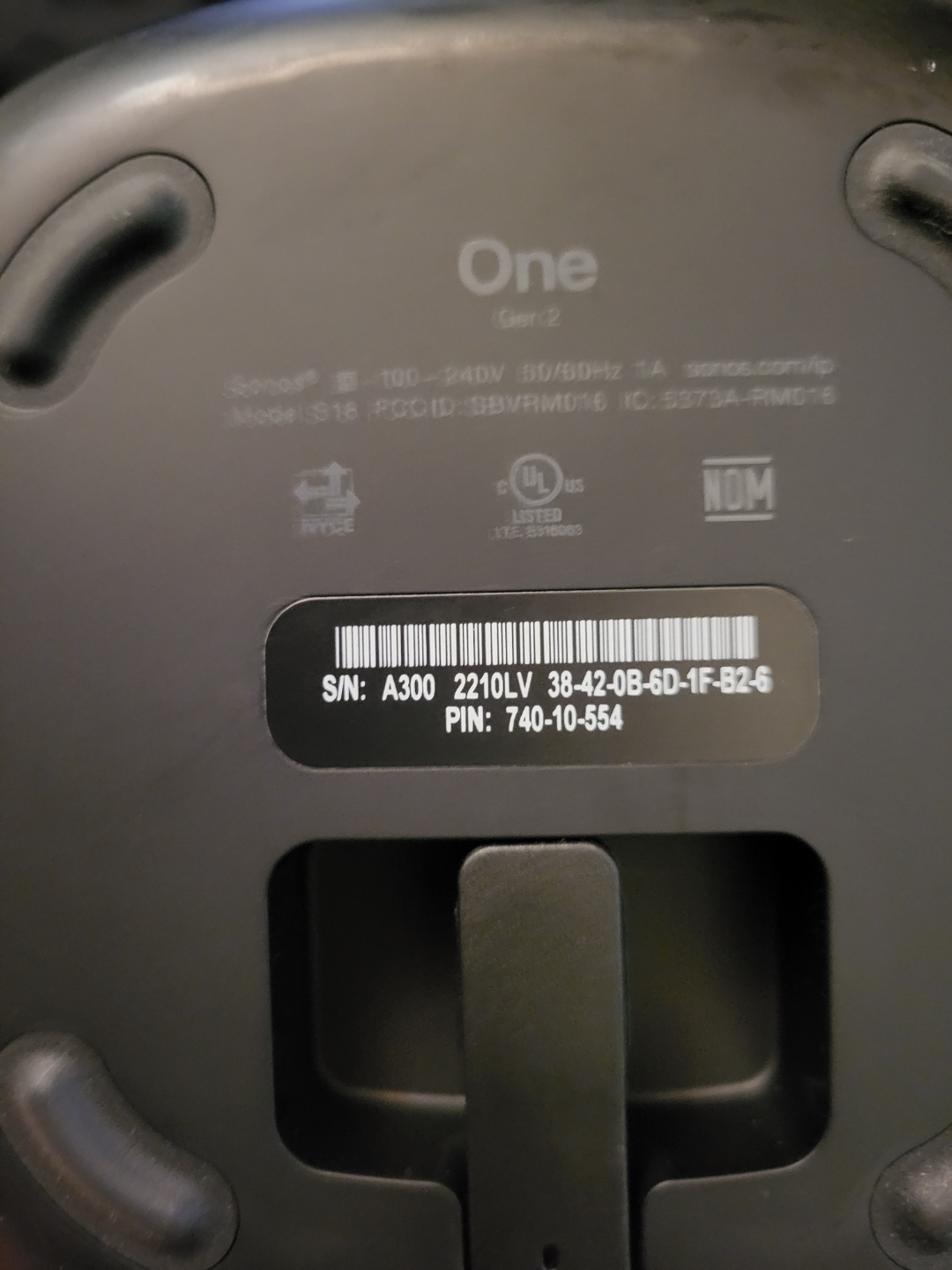 Sonos One (Gen 2) Speaker