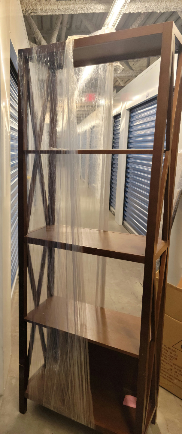 Dark Brown Wooden Bookcase-set of 2