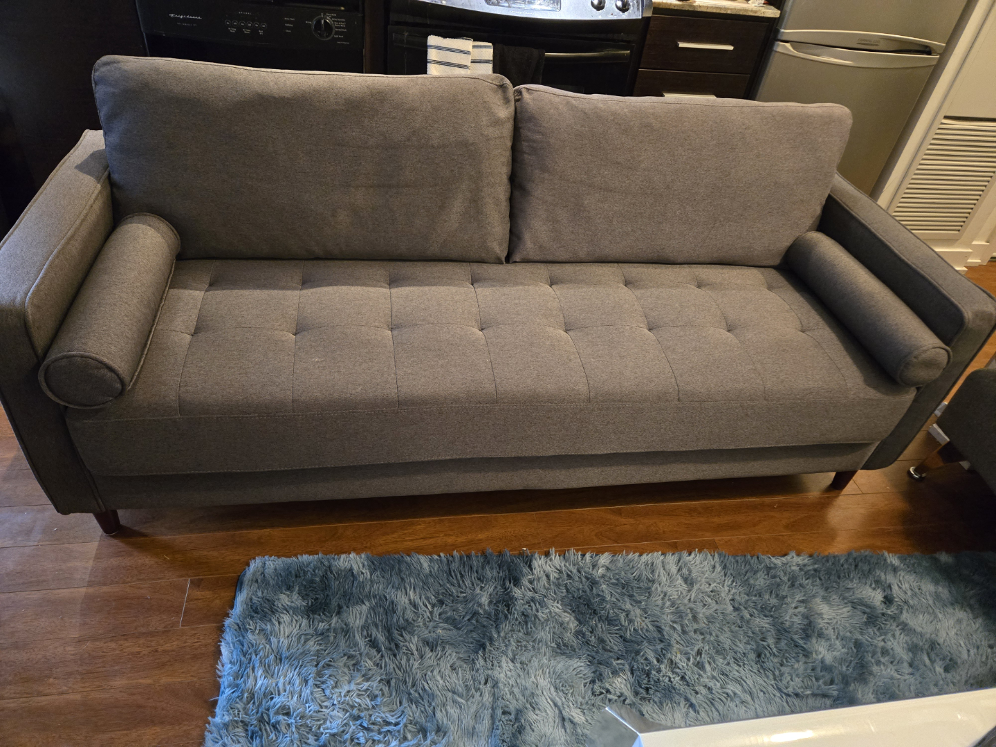 Stylish 3-Seater Grey Sofa Couch