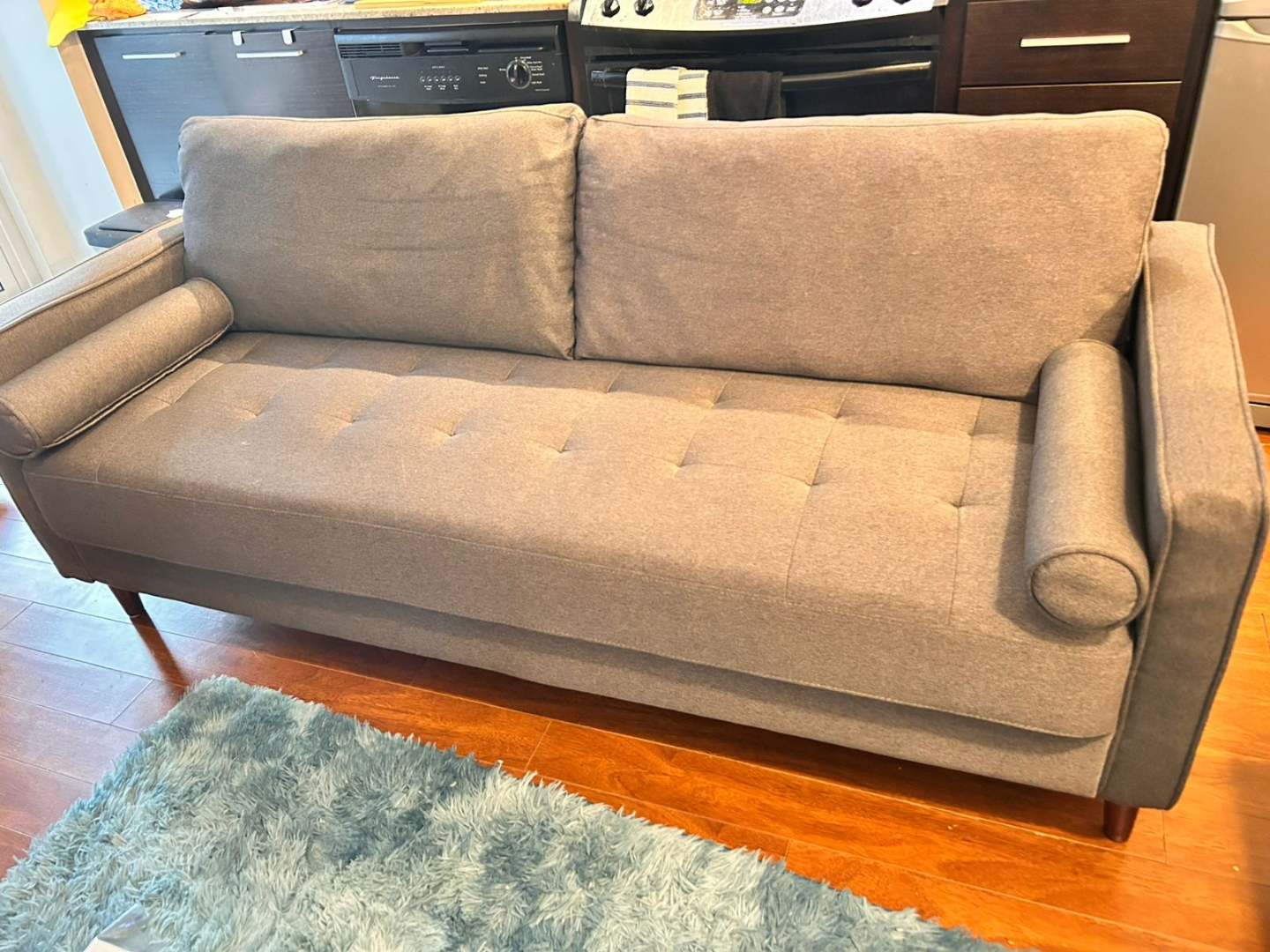 Stylish 3-Seater Grey Sofa Couch - photo 2