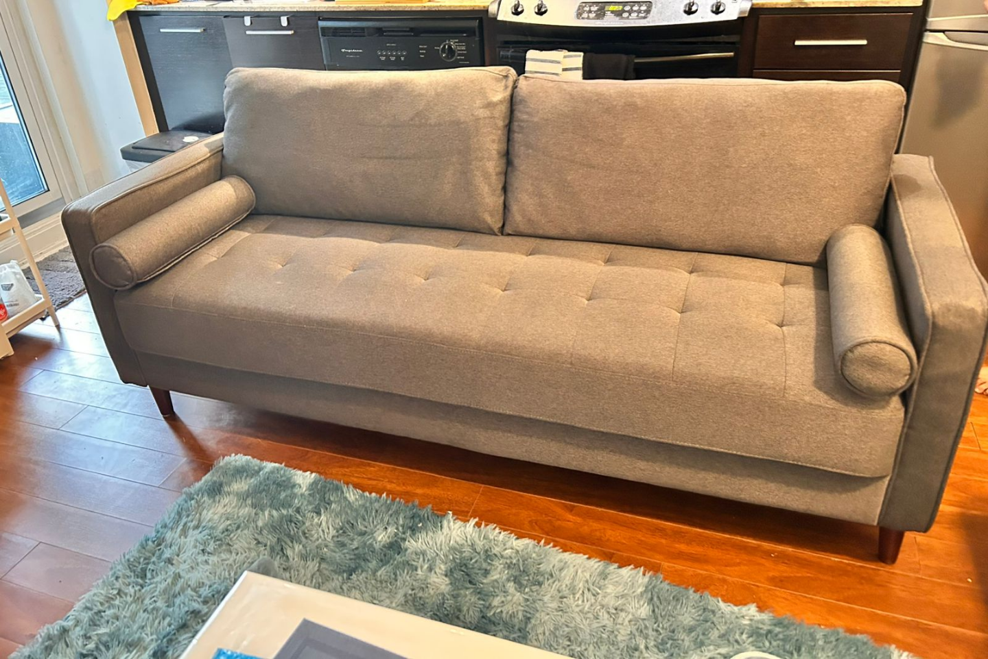 Stylish 3-Seater Grey Sofa Couch - photo 3