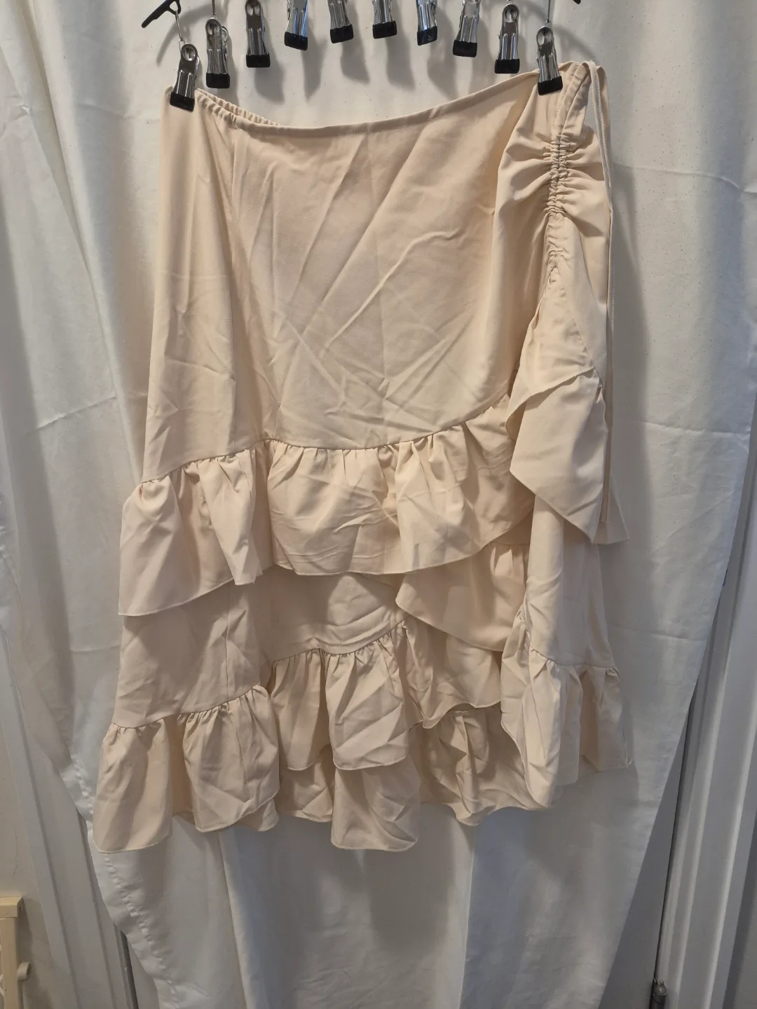 cream Tiered ruffle  skirt thumbnail