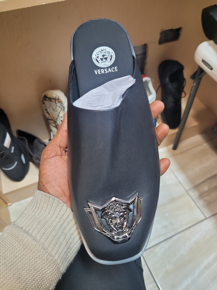 Versace Medusa Head Embellished Slides