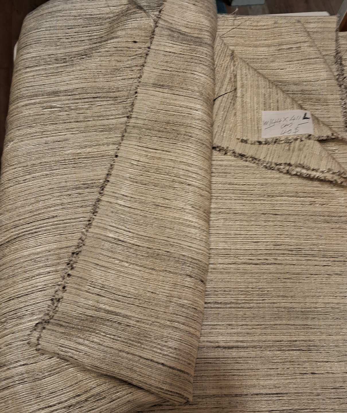 4 yards Cream and Brown  Fabric -(pick up before friday)