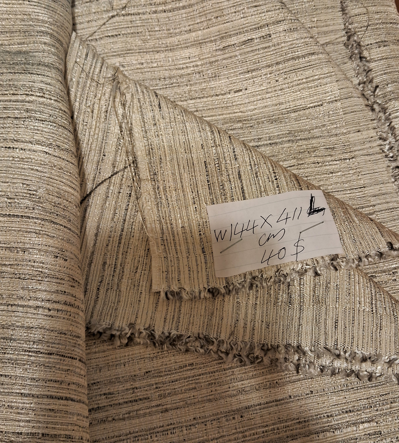 4 yards Cream and Brown  Fabric -(pick up before friday) - photo 3