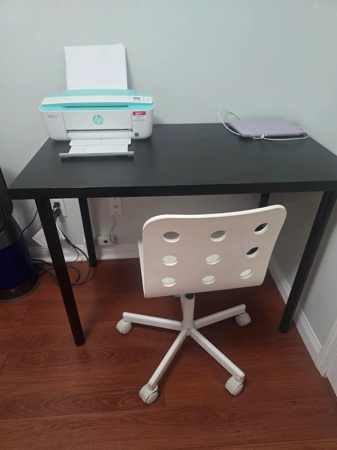 Black Computer Desk with Chair thumbnail