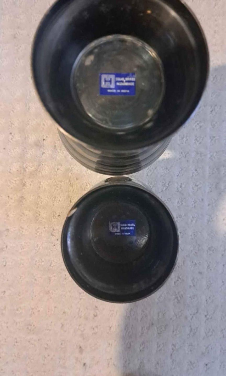 Vintage Solid Brass Vase Set - Made in India - photo 5