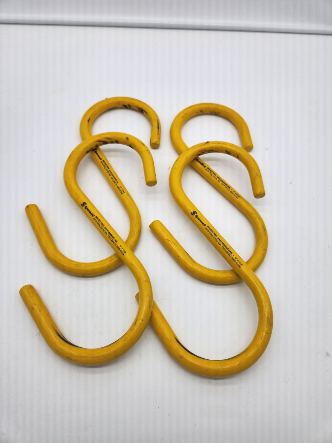 Four Spanwell 12" Yellow S-Hooks - Part # SW1275