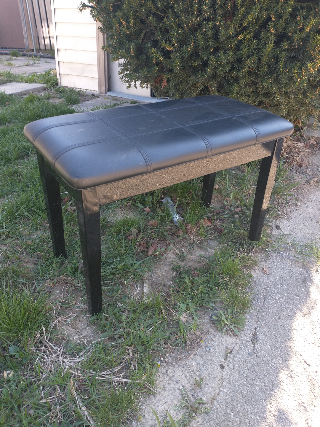 Black Piano Bench with Storage