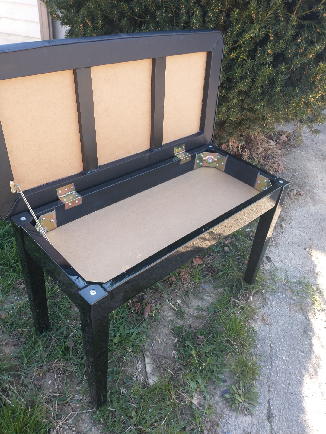 Black Piano Bench with Storage - photo 2
