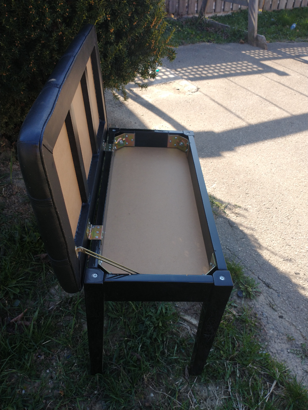 Black Piano Bench with Storage - photo 3