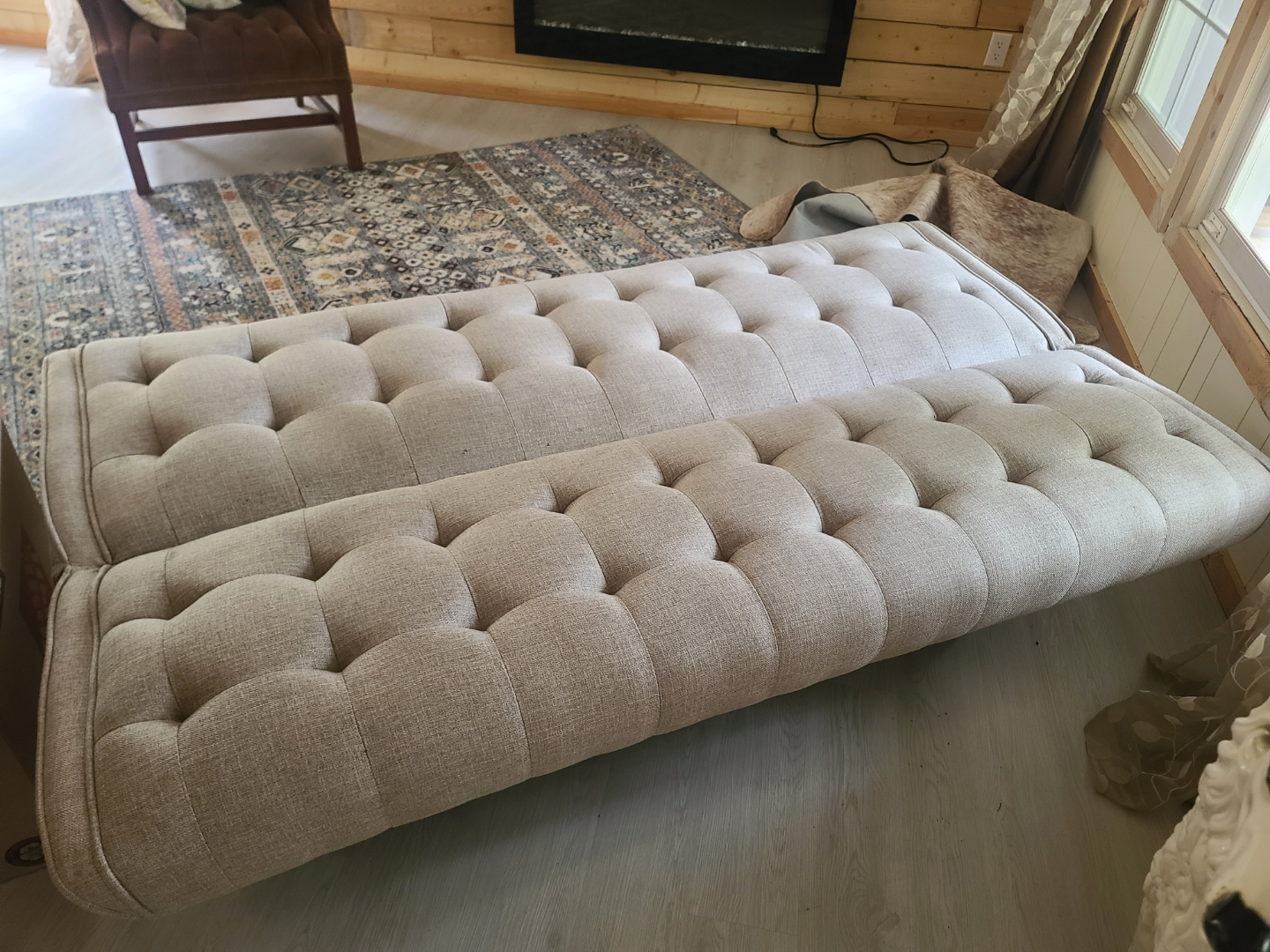 Beige Futon Sofa