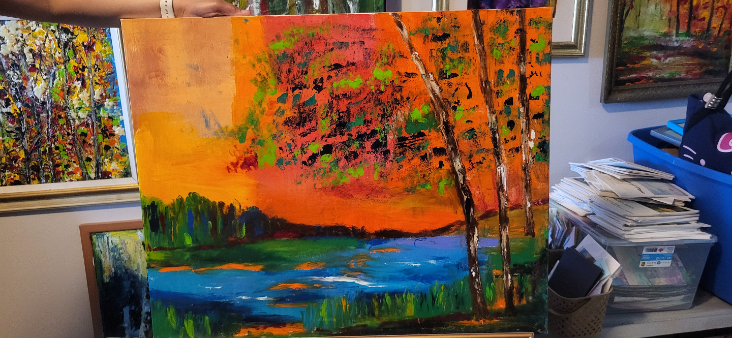 Set of 5 Original Autumn Landscape Paintings - photo 5