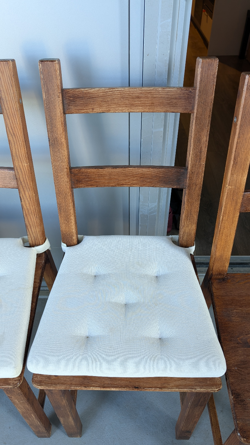 White Table and Four Wooden Chairs - photo 2