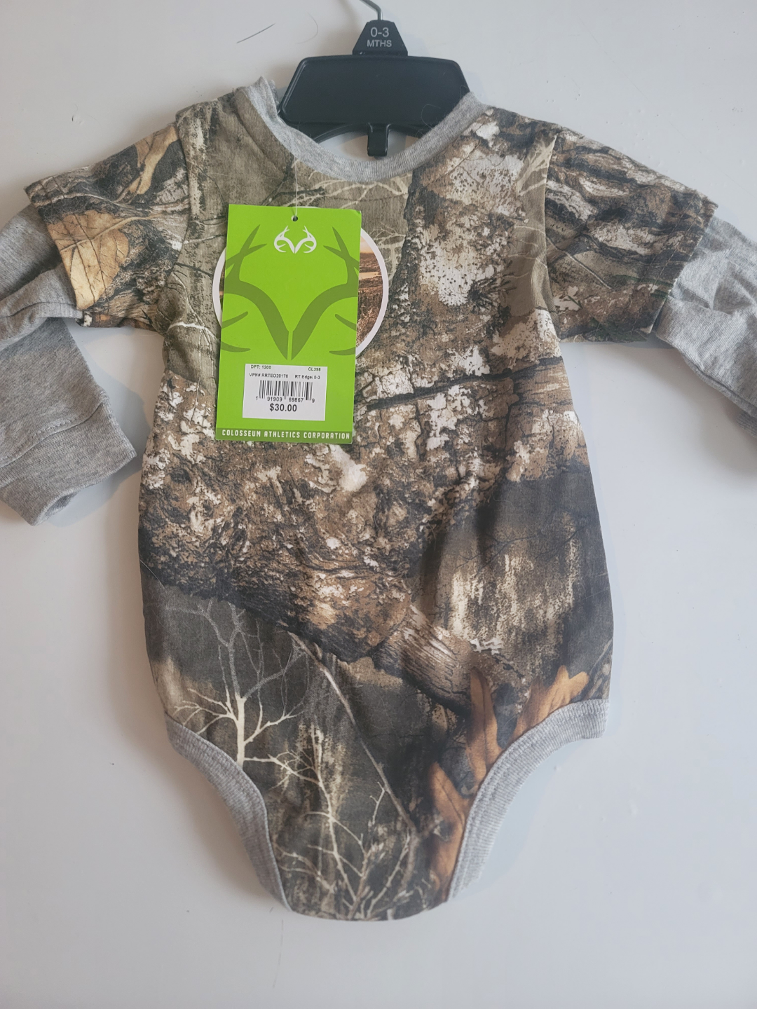 Infant Realtree Long Sleeve Bodysuit - Size 0-3 Months - photo 2