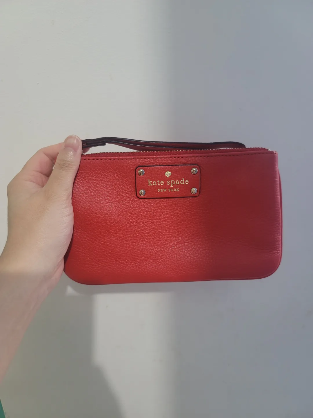 Kate Spade Red Leather Wristlet thumbnail
