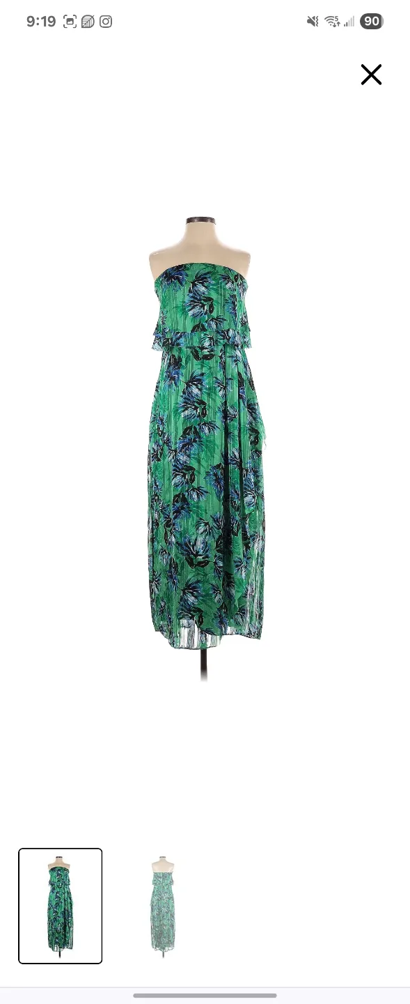 Green Strapless Maxi Dress (Size 2 - Banana Republic) image indicator(2)