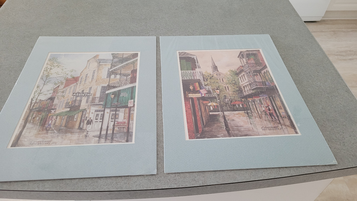 Pair of New Orleans Street Scene Prints by Kjell Enghardt