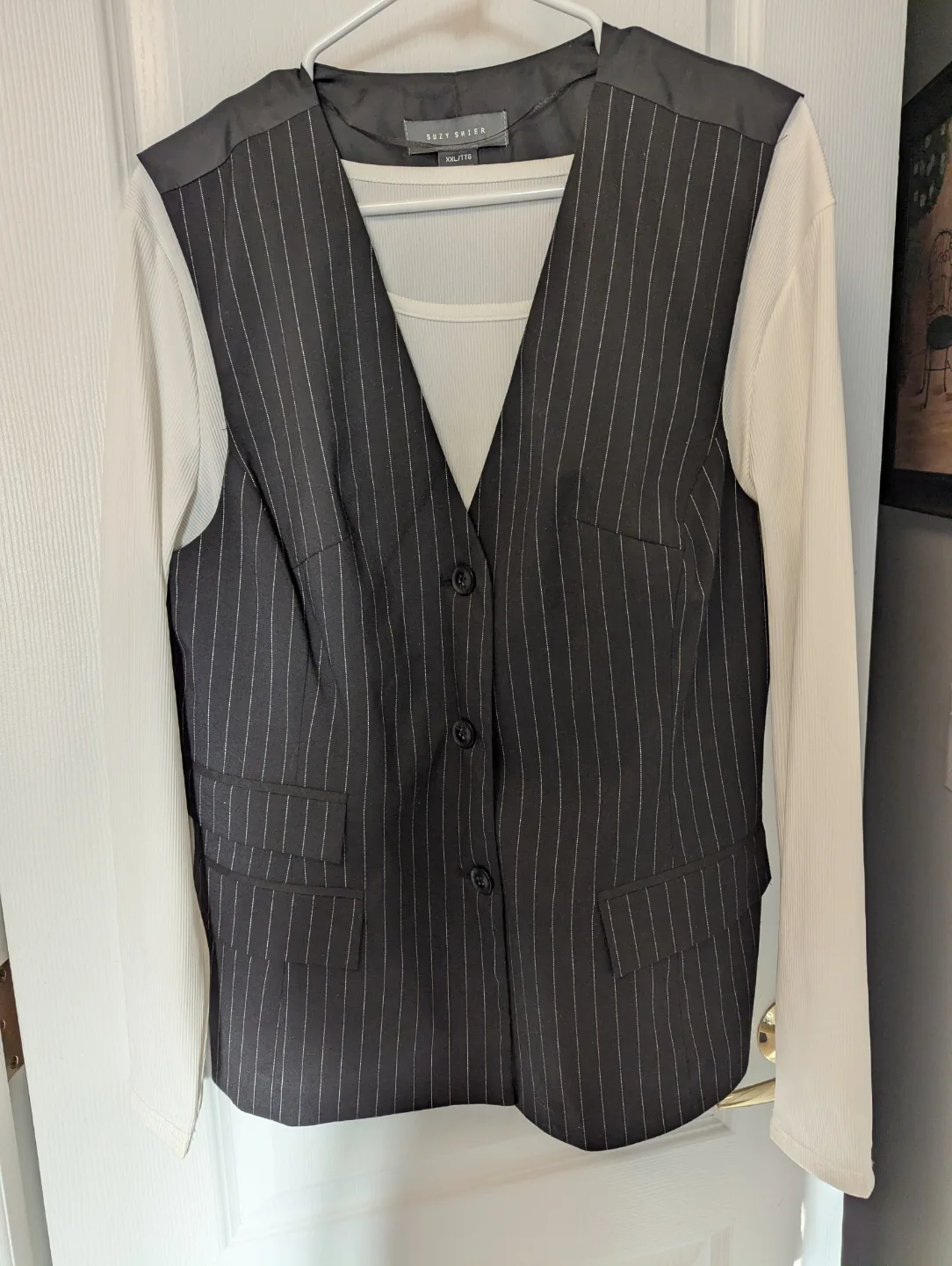Grey Suit Vest with White Tops thumbnail