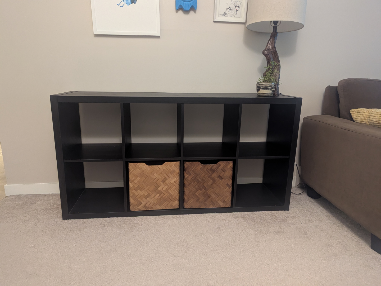 IKEA Kallax 8 Cube Shelving Unit - Black-Brown - photo 2