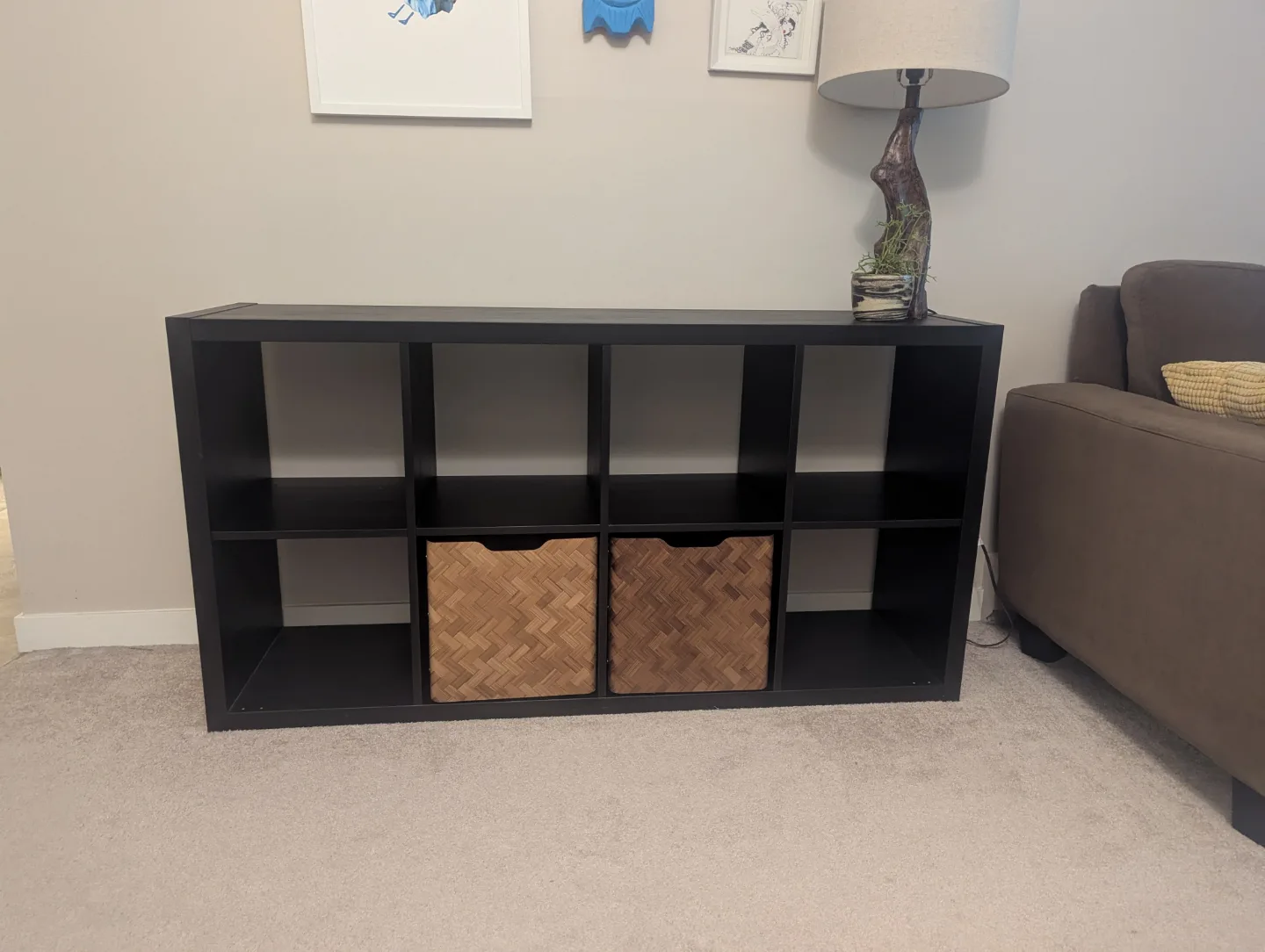 IKEA Kallax 8 Cube Shelving Unit - Black-Brown image indicator(2)